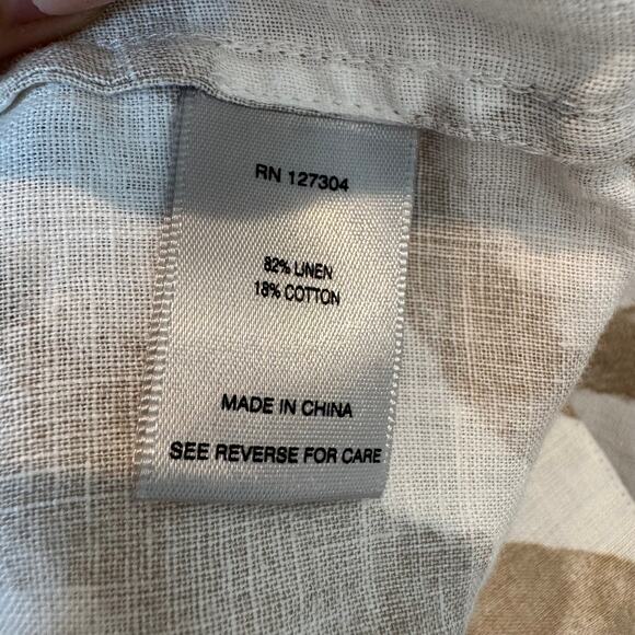 John Mark Linen Cotton Zebra Print Button Down Cinch Sleeve Tunic Top Large - Picture 9 of 14